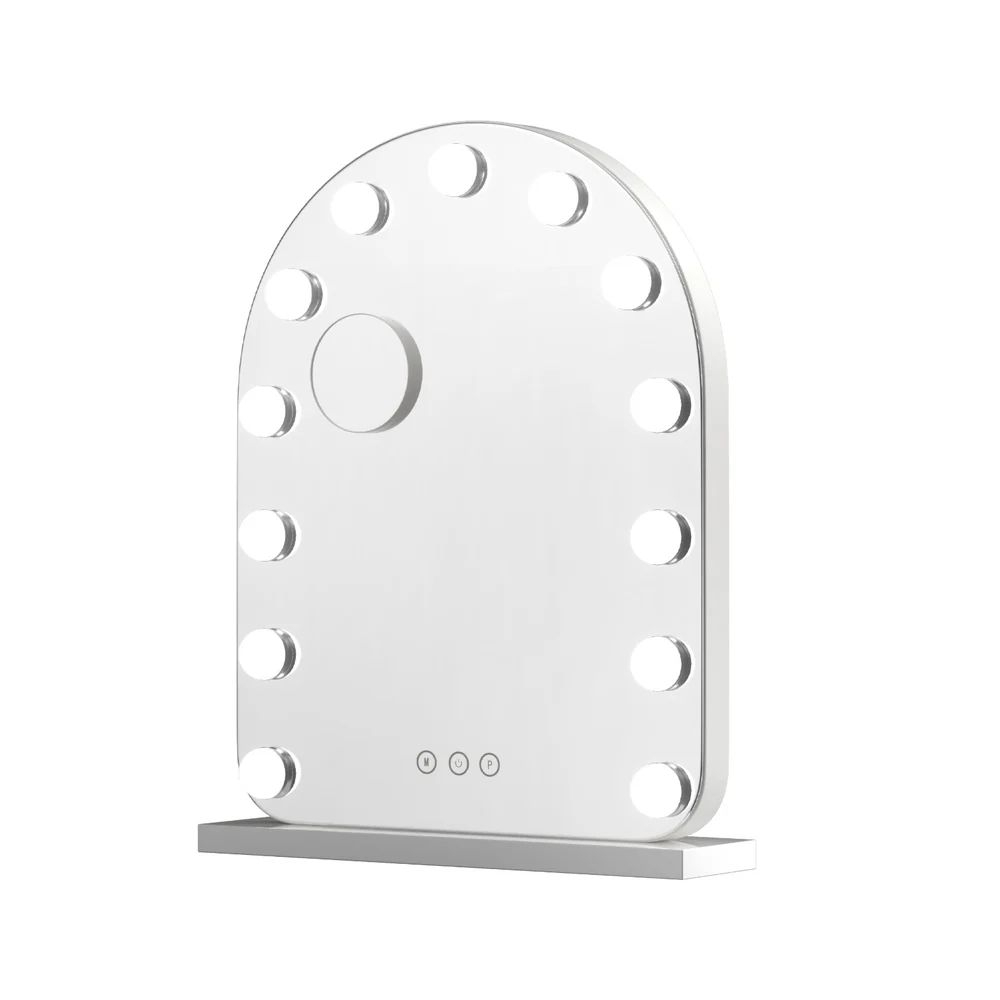 Makeup Mirror 40x50cm Dressing Vanity LED Bulb Light with 5x Magnification White Arch
