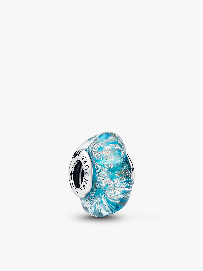 Turquoise Murano Glass & Glitter Charm