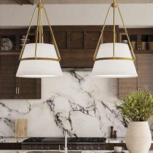Alora Mood Oliver 1 Light 18 inch Aged Gold and White Linen Pendant Ceiling Light by Alora
