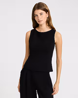 Signature Crepe Boat Neck Peplum Tailored Tank