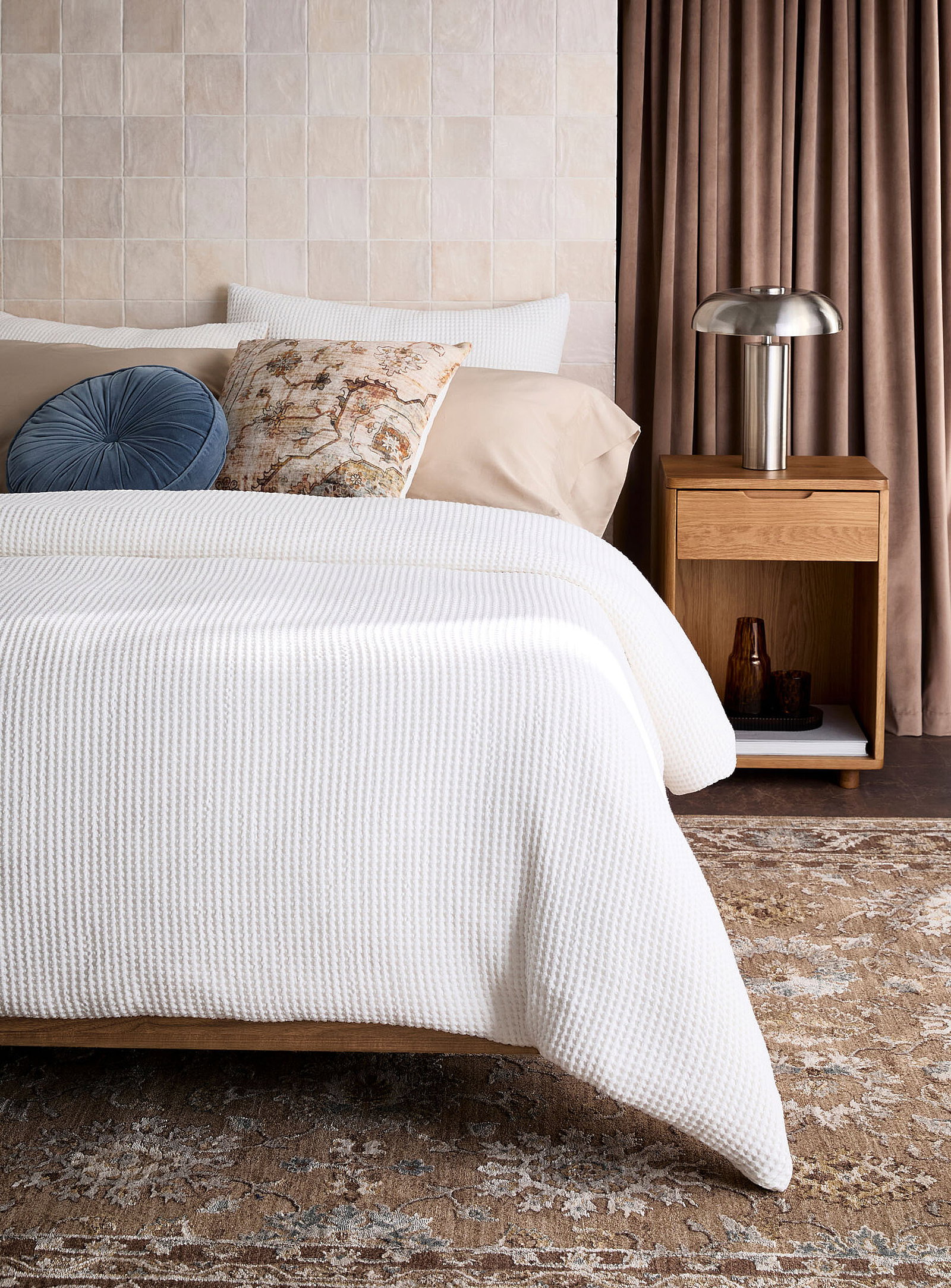 Waffle texture duvet cover set