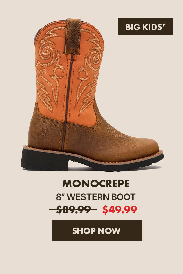 Rocky Big Kid’s MonoCrepe Western Boot