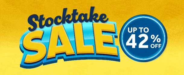 Stocktake Sale - Save up to 42% - Shop now >