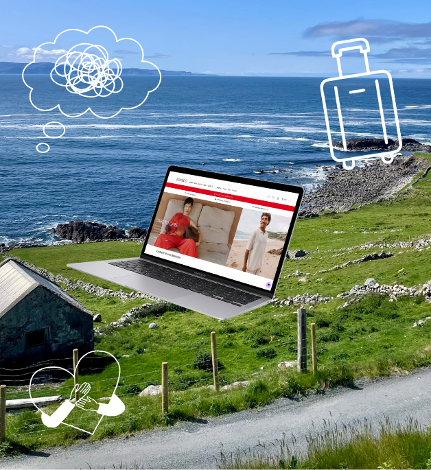 Laptop vor Landschaft