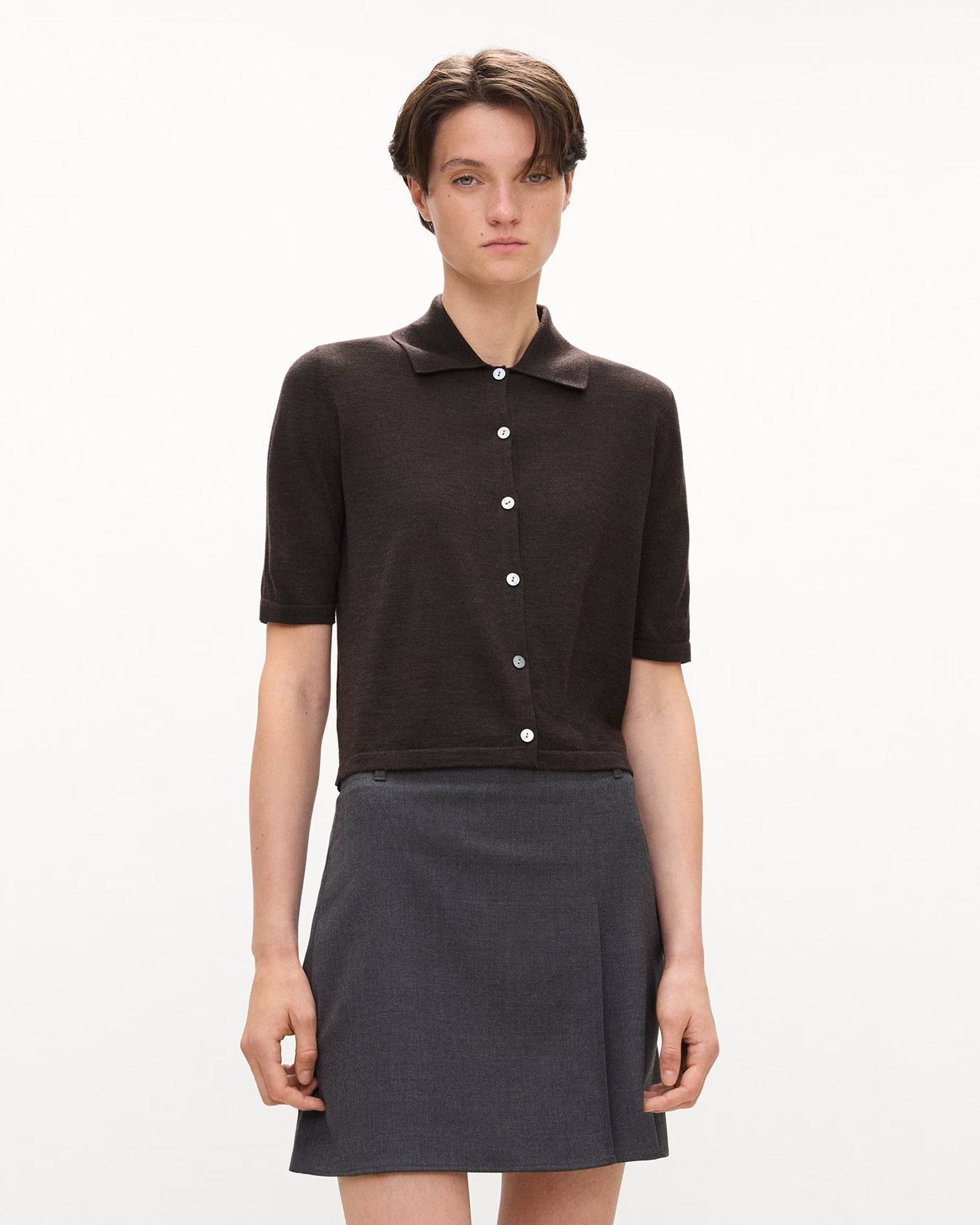Short-Sleeve Knit Shirt in Regal Wool