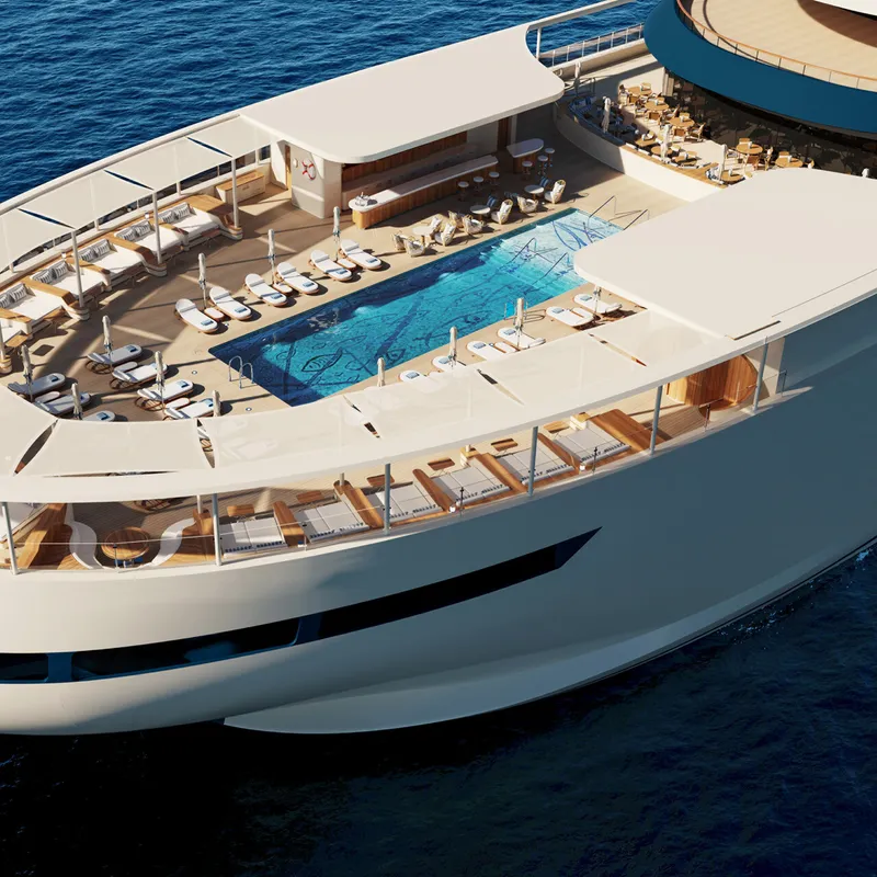 Image may contain: Transportation, Vehicle, Yacht, Boat, Pool, Water, and Swimming Pool