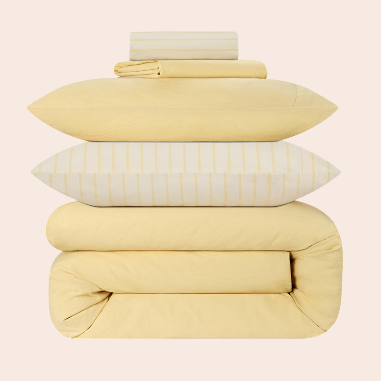 Butter Yellow Linen Blend Duvet Cover