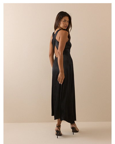 Black Jersey Margot Midi Dress