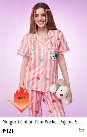 Notgurli Collar Trim Pocket Pajama...
