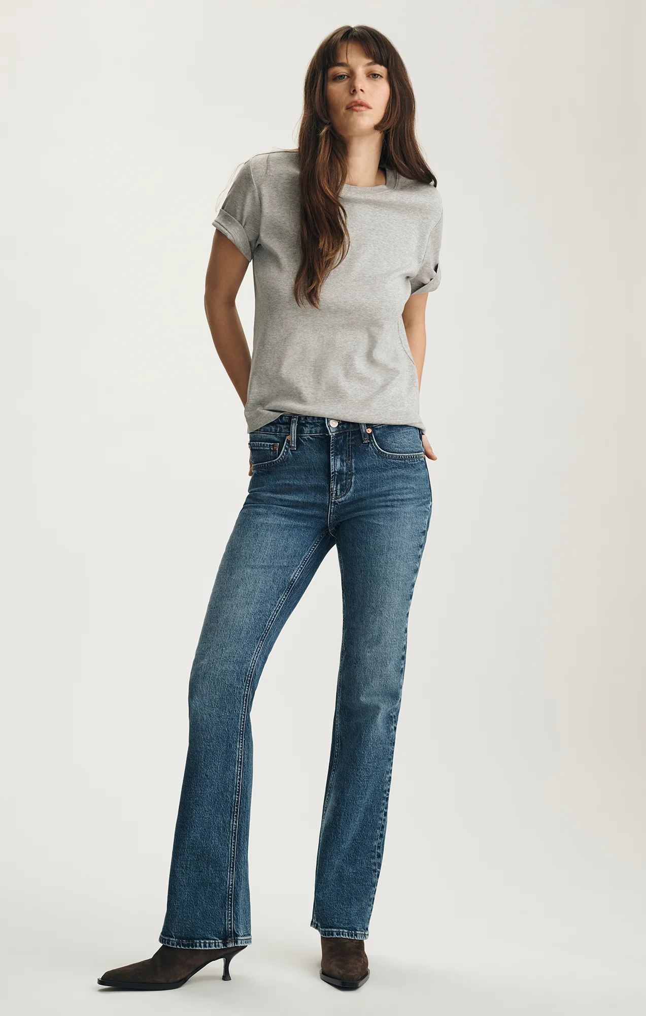 Image of VICKY BOOTCUT IN DARK BRUSHED  CLASSIC BLUE