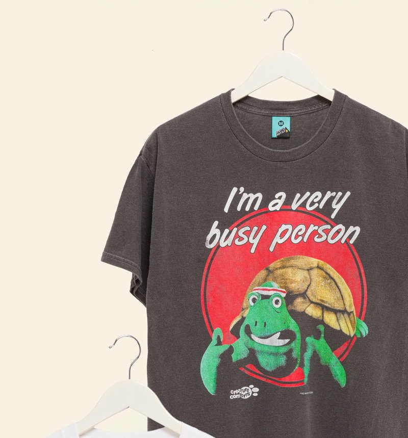 Aardman Creature Comforts Frank Vintage Wash Charcoal T-Shirt