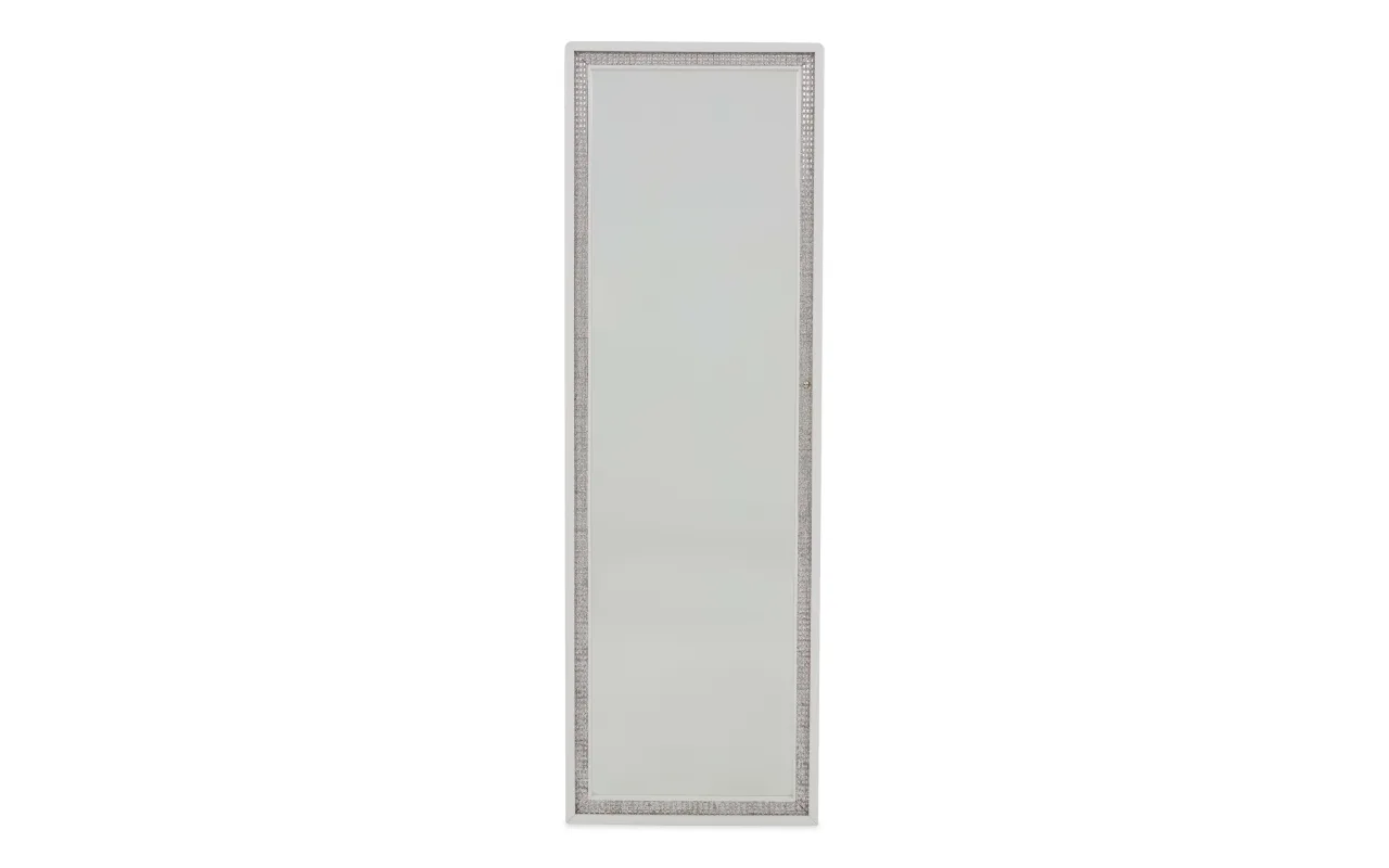 Glitz White LED Floor Mirror