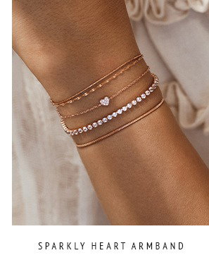 Sparkly Heart Armband - rosé vergoldet Herz mit Topas, Armkette