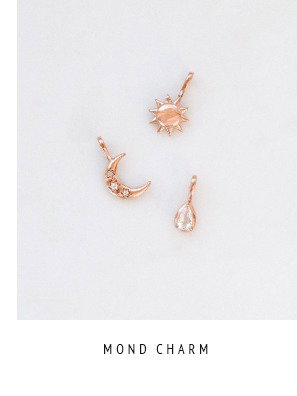 Mond Charm - rosé vergoldet, mit Topas