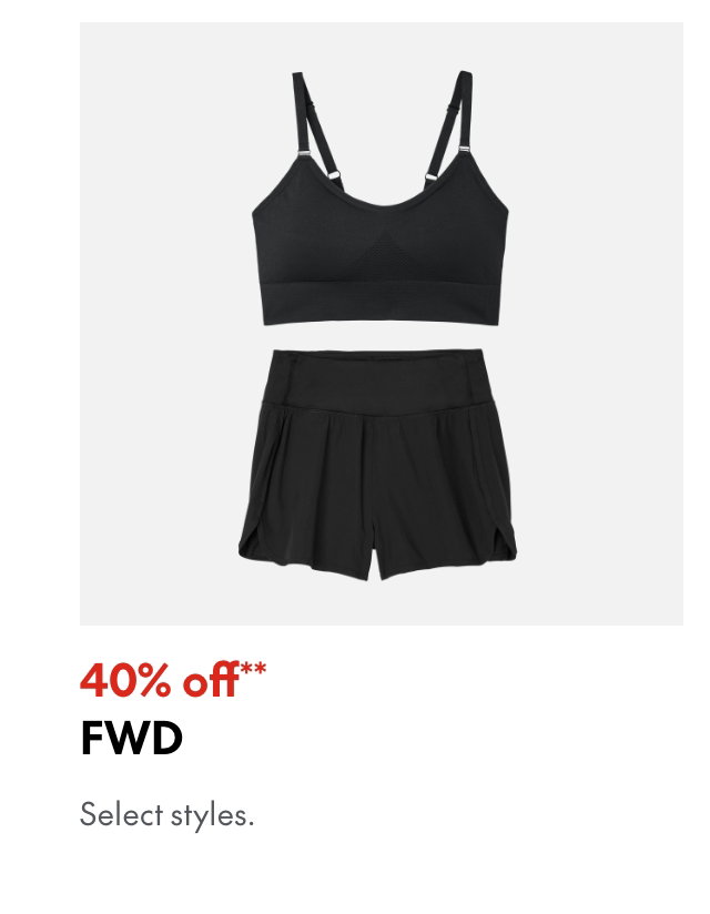 FWD
40% off
Our ticket price. Select styles.