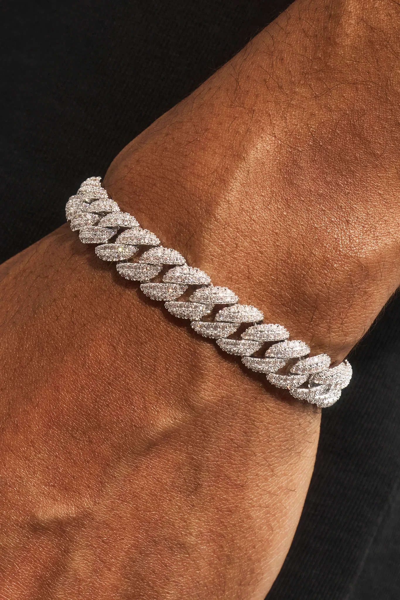 Image of Iced Cuban Bracelet - 8mm - White