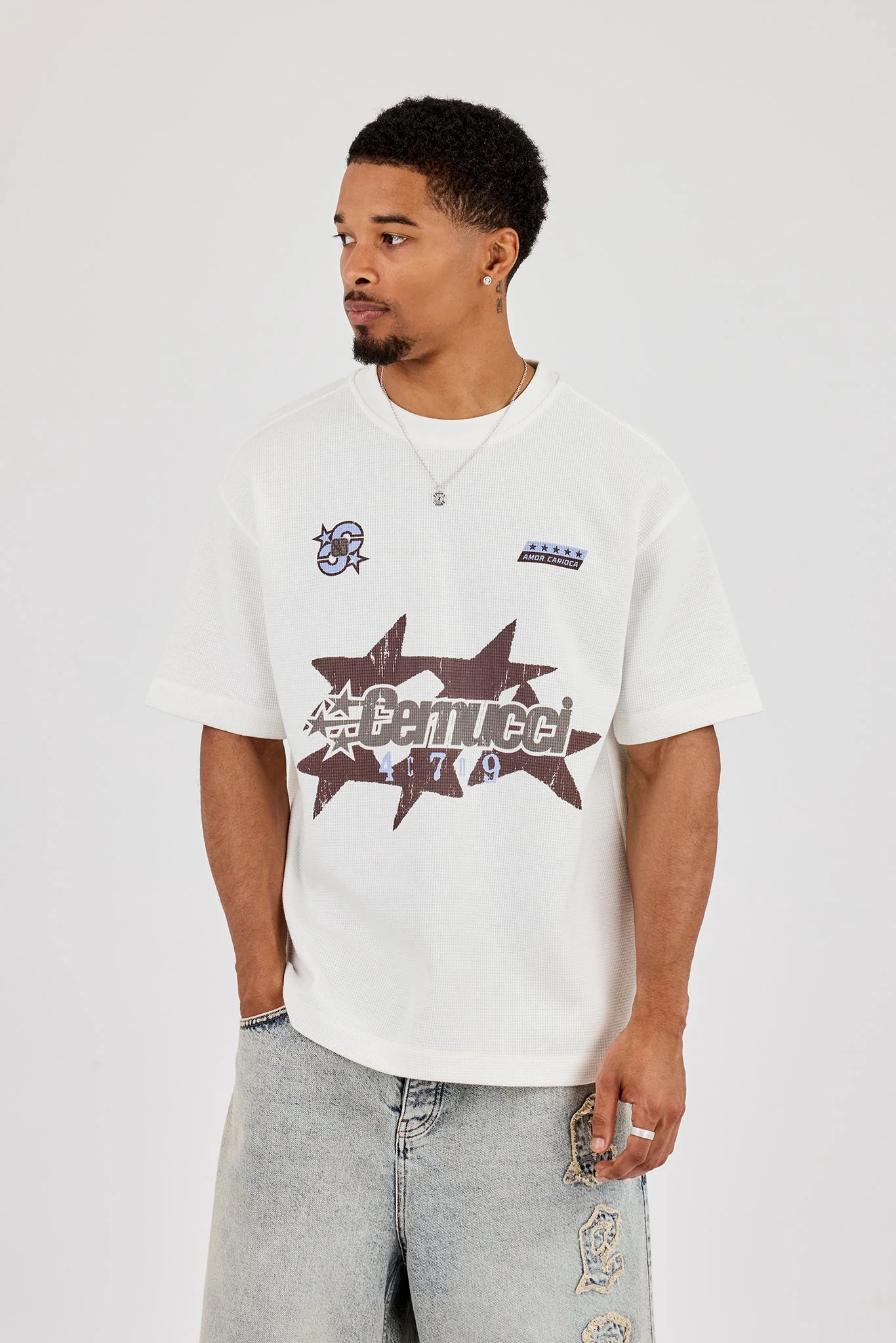 Image of Waffle Star Cernucci Print T-Shirt - Off White