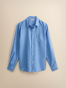 Men's Linen Shirt in Santorini Blue