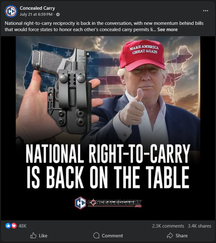 Right to carry post from ConcealedCarry.com