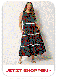 YOURS Maxikleid in Schokobraun mit Wirbelmuster-Besatz