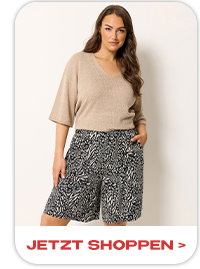 YOURS – Shorts in Schwarz mit Animalprint