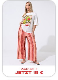 Limited Collection gestreifte Hose in Rot mit weitem Bein