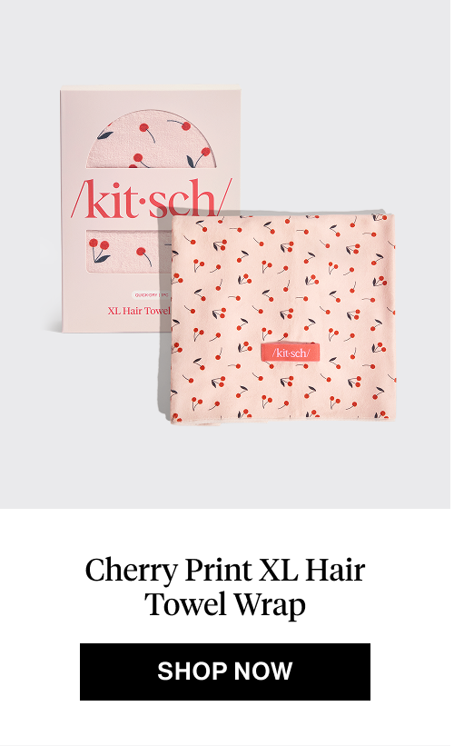 Cherry Print XL Hair Towel Wrap