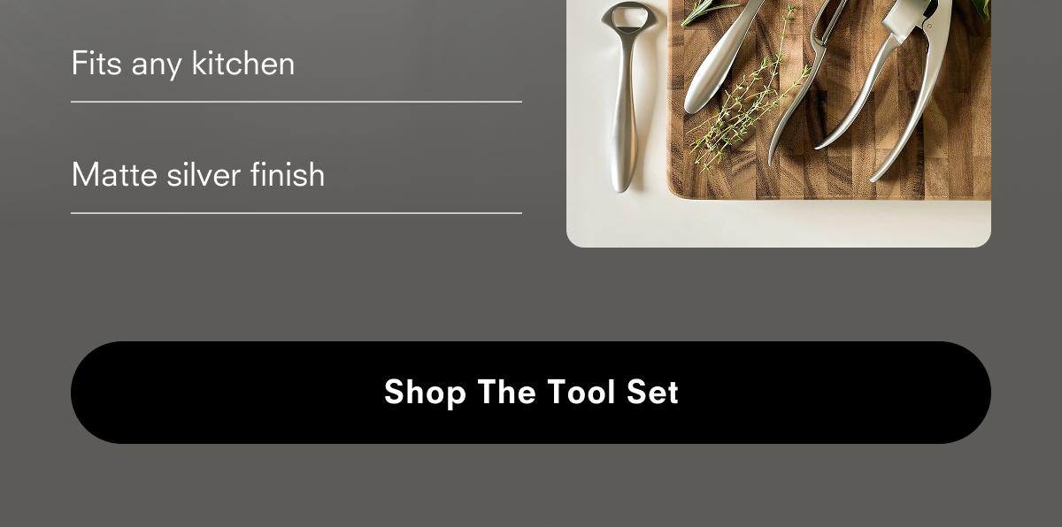 Fits any kitchen  Matte silver finish  Shop The Tool Set