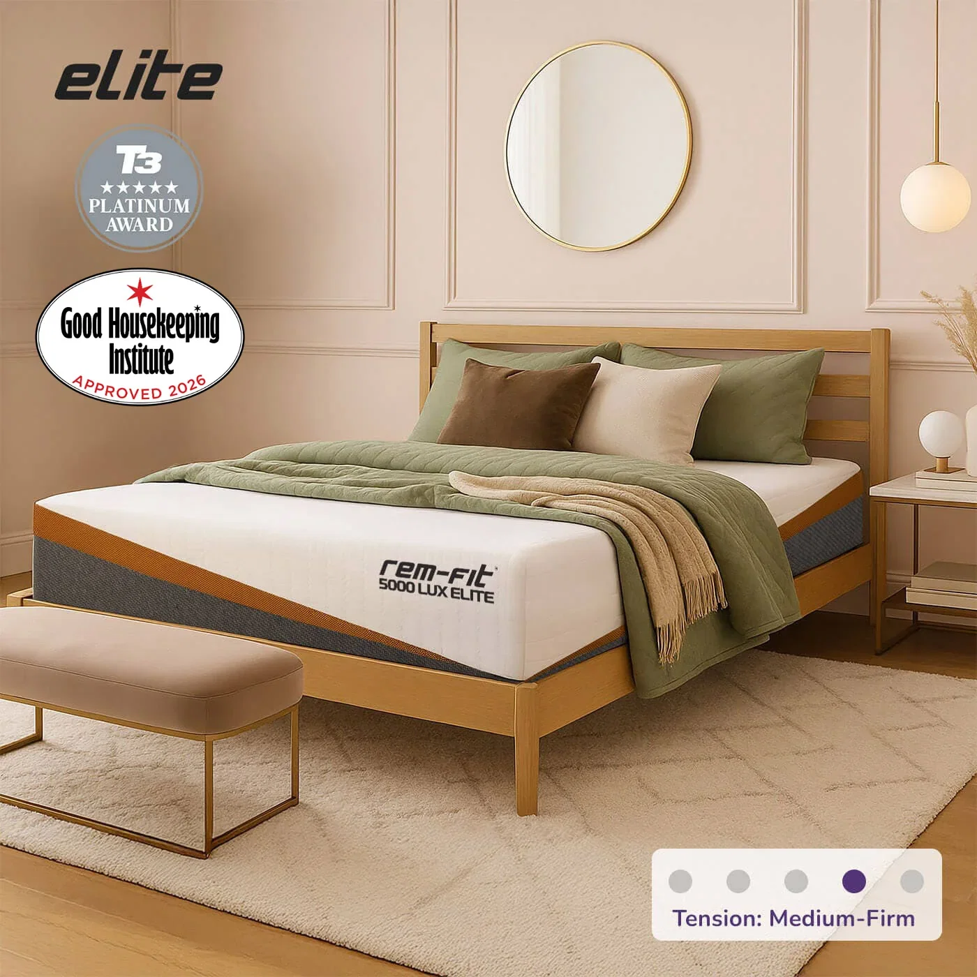 REM-Fit 5000 Lux Elite Hybrid Mattress — Good Housekeeping Sleep Awards 2026 Winner