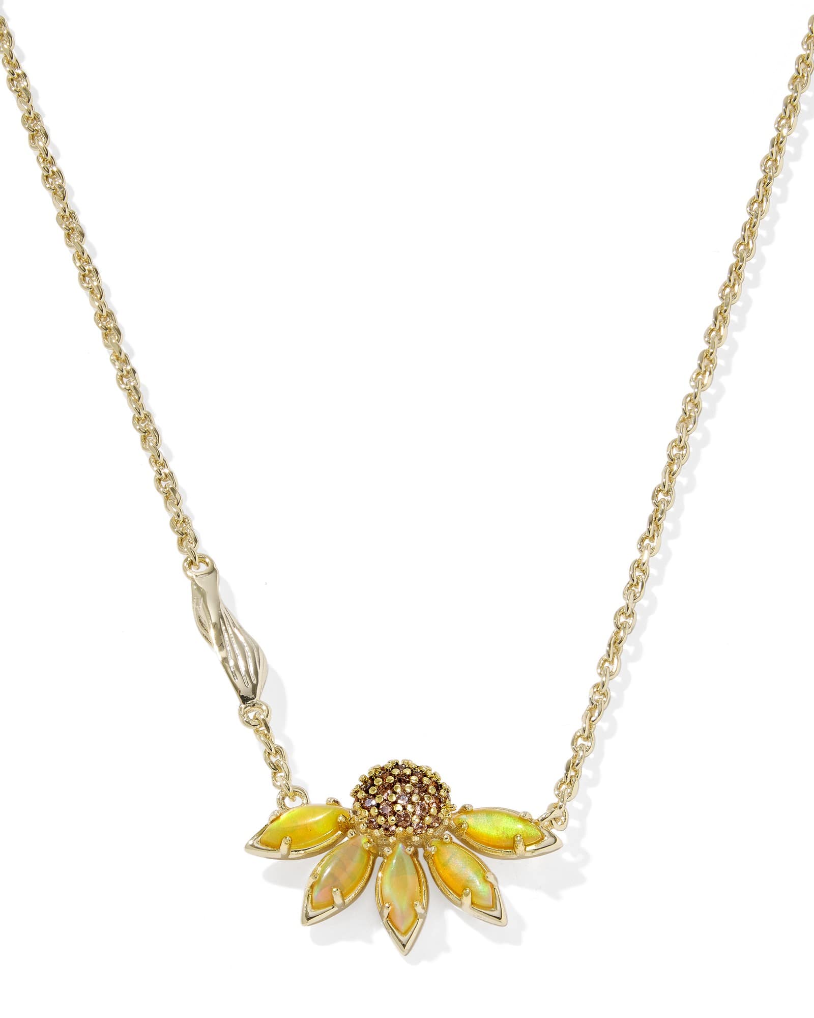 Image of Kendra Scott Anya Flower Gold Short Pendant Necklace | Mix