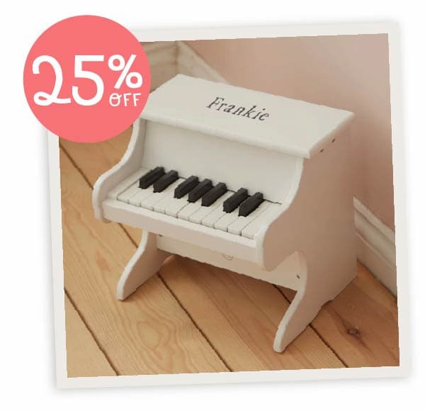 Personalised Wooden White Piano FSC®