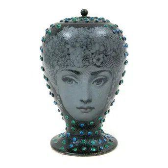 A Piero Fornasetti Flora Glazed Ceramic Urn