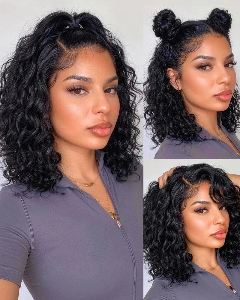【Subscriber Deal】Arabella 13x5 Lace Glueless Bohemian Curl Bob Wig With Pre-Cut Lace Invisible Knots Natural Black Virgin Hair Wig