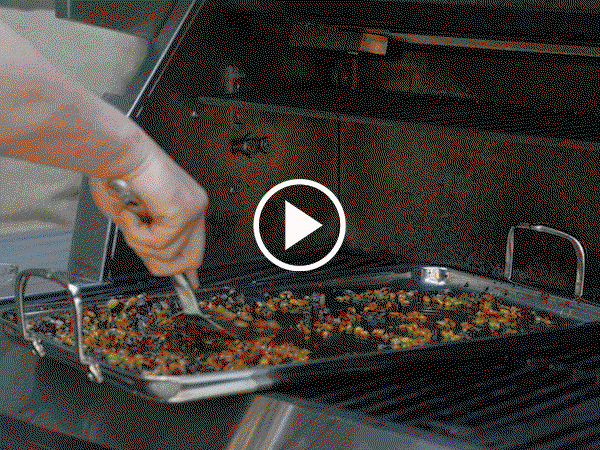 GIF: Chef Tyler Florence cooking paella using the Double Burner Griddle