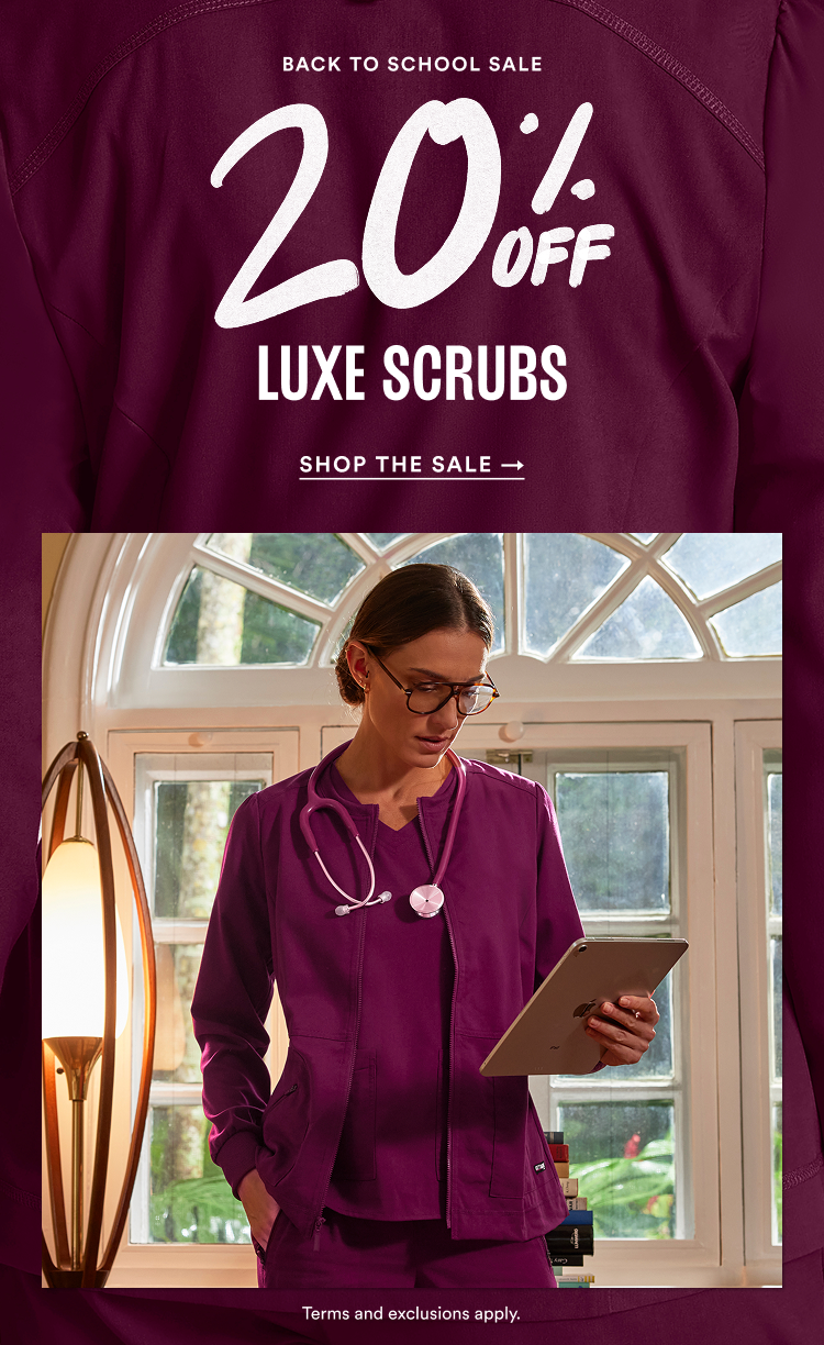 Back To School Sale | 20% Off Luxe Scrubs | Shop The Sale
