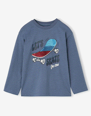 Long-sleeved T-shirt for boys - medium blue