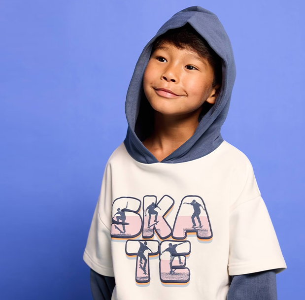 Hooded sweatshirt for boys - ecru