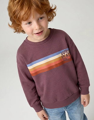 Crew neck sweatshirt for boys - mauve