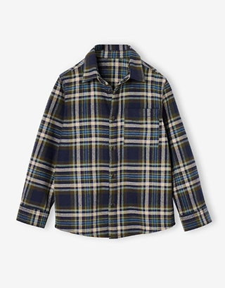 Chequered Flannel Shirt for Boys - english green