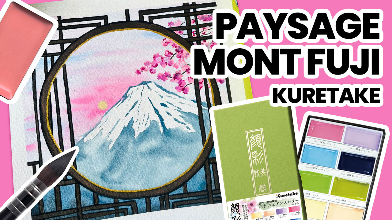 Dessiner le mont Fuji avec l'aquarelle japonaise Gansai Tambi
