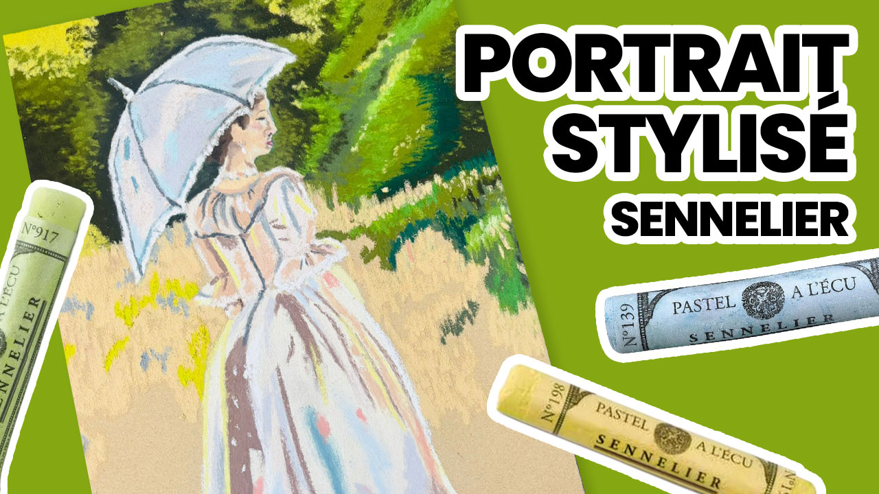 Portrait impressioniste avec les pastel à l'écu de Sennelier