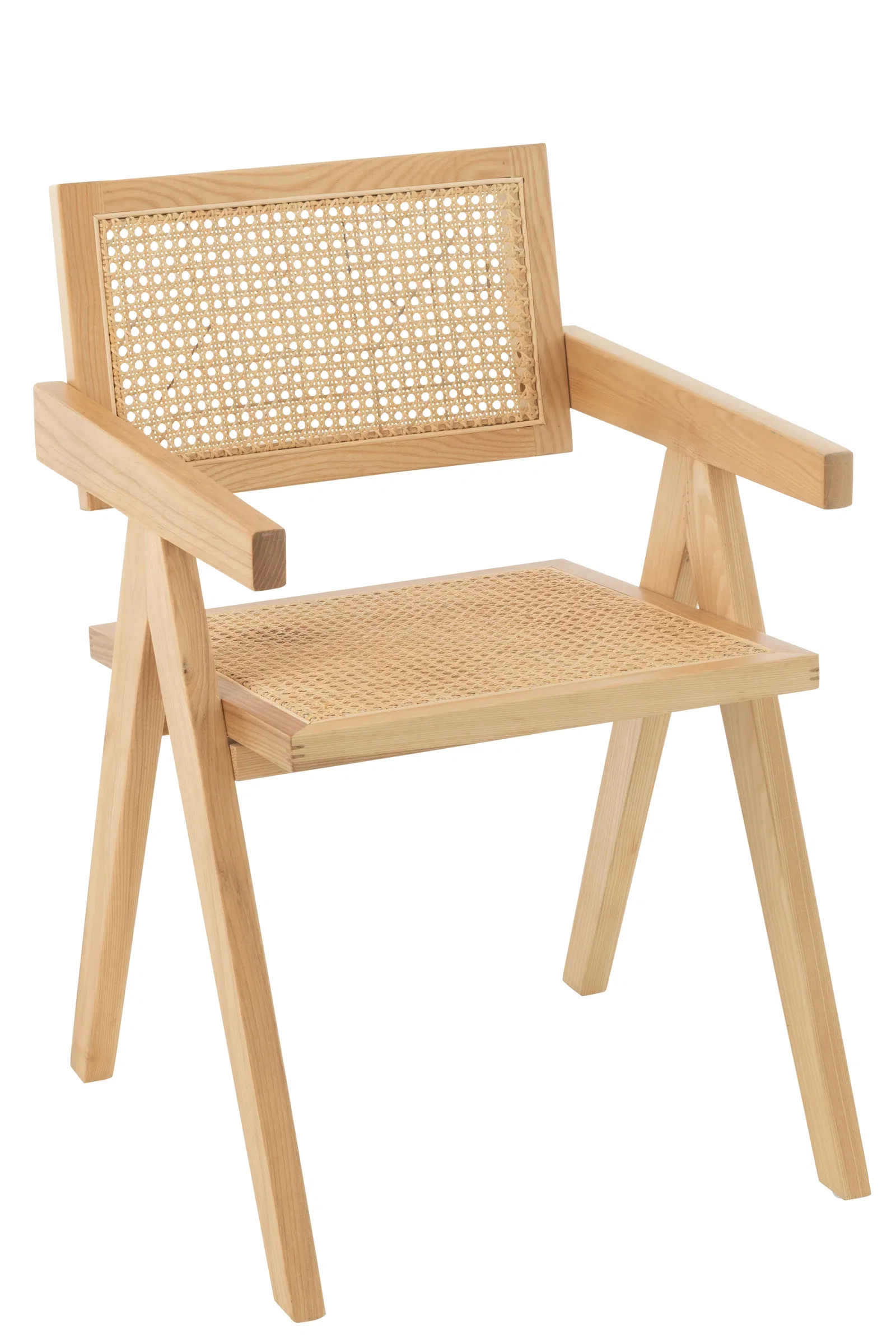 Image of J-Line stoel Rooster - essenhout/rotan - naturel