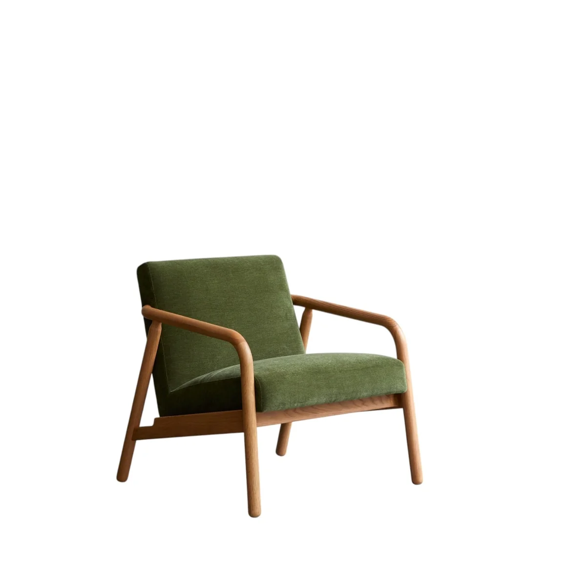 Image of Tikamoon Fauteuil van massief eikenhout en groen fluweel - Groen