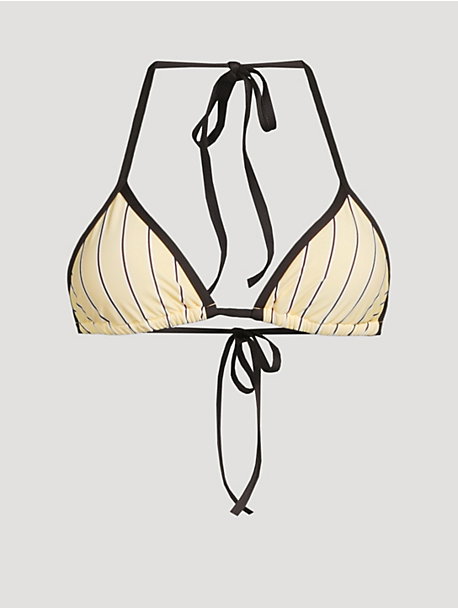 Lido Triangle Bikini Top In Stripe Print