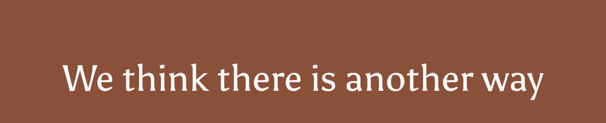 We think there is another way