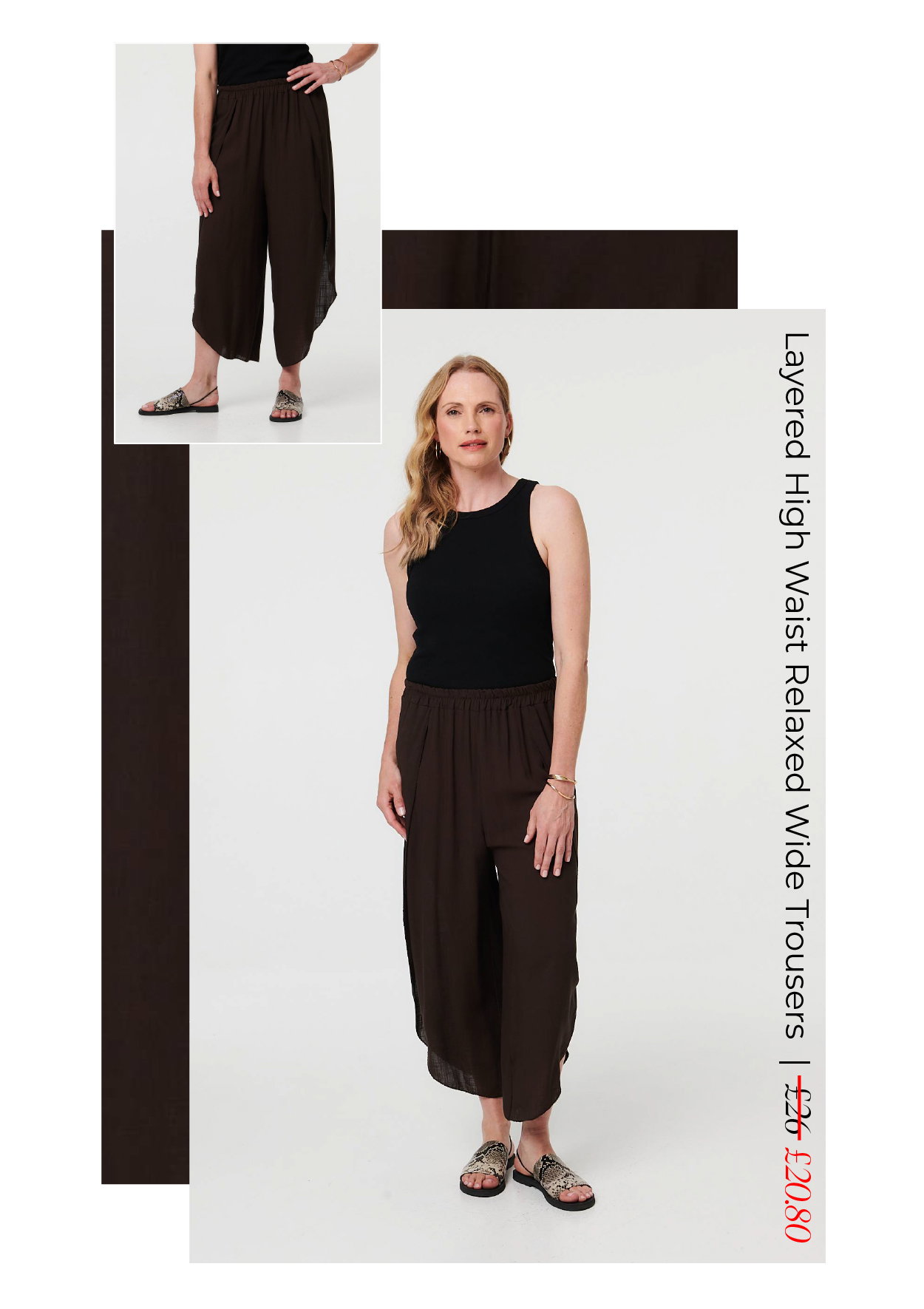 Layered High Waist Relaxed Wide Trousers | Shop Now