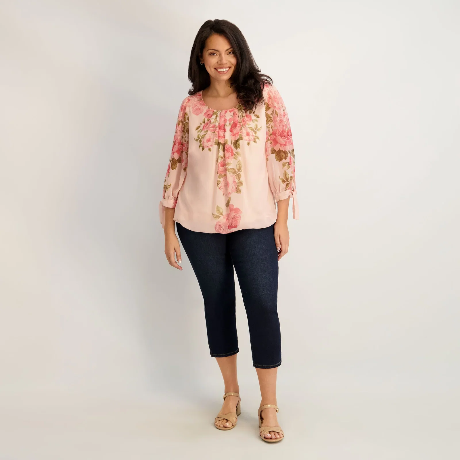 Image of Westport Signature Side Slit Capri in Rinse - Plus