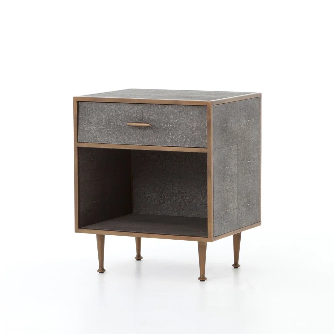 1 - Drawer Metal Nightstand in Gray