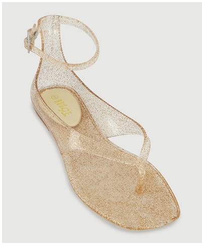 Shop Jelly Buckle Strap Open Toe Thong Sandals