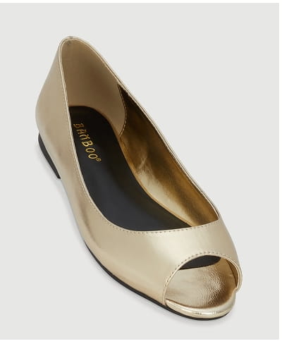 Shop Peep Toe Ballet Flats